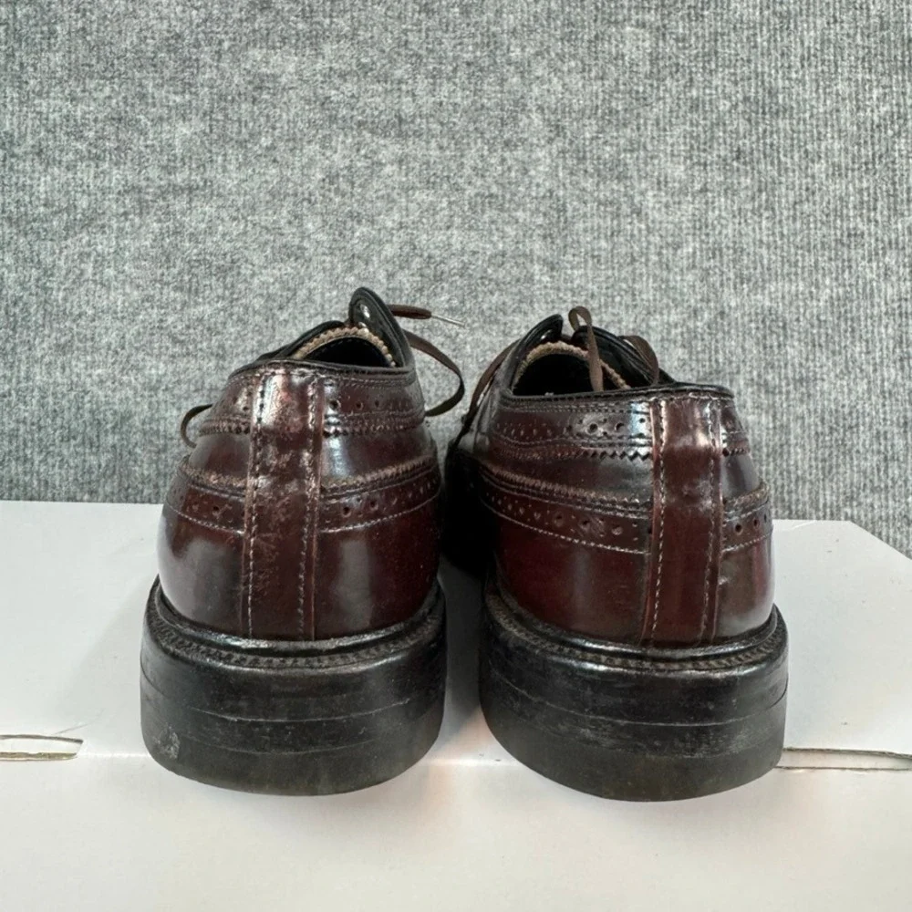 Vintage Florsheim Imperial Kenmoor Burgundy Wingtip Longwing Blucher Shoes 8